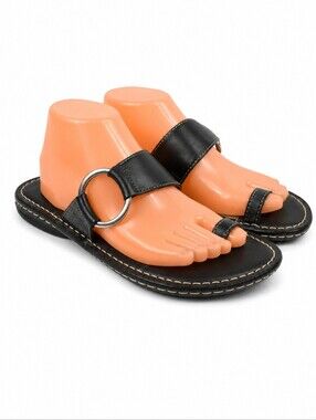 Born Captiva Black Leather Women's Sandals Size 8